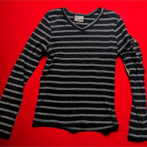 In Design Striped Ribbed Top - Picture 1 of 8